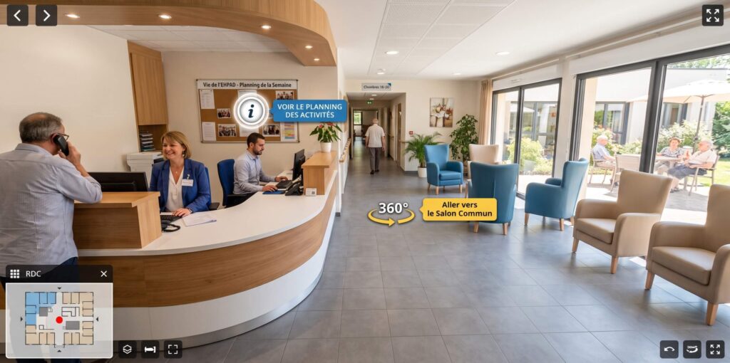 Accueil d'un EHPAD en visite virtuelle 360°