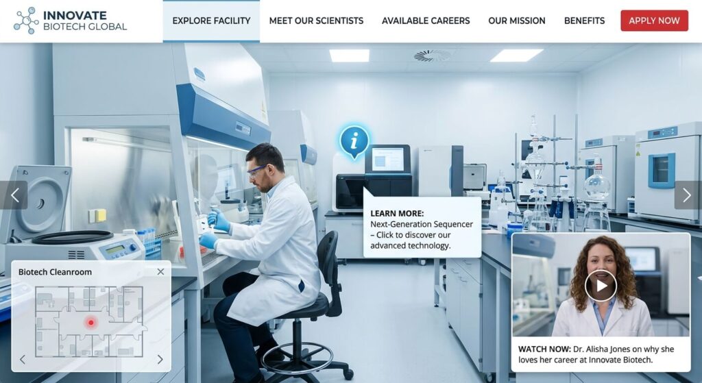Visite virtuelle d'un poste en biomédical et laboratoire
