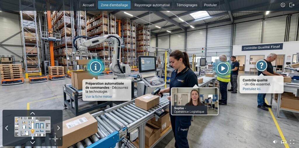 Visite virtuelle d'un poste en logistique et industrie