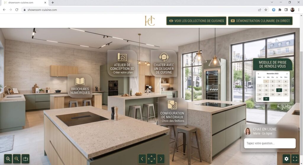 Showroom virtuel d'un cuisiniste