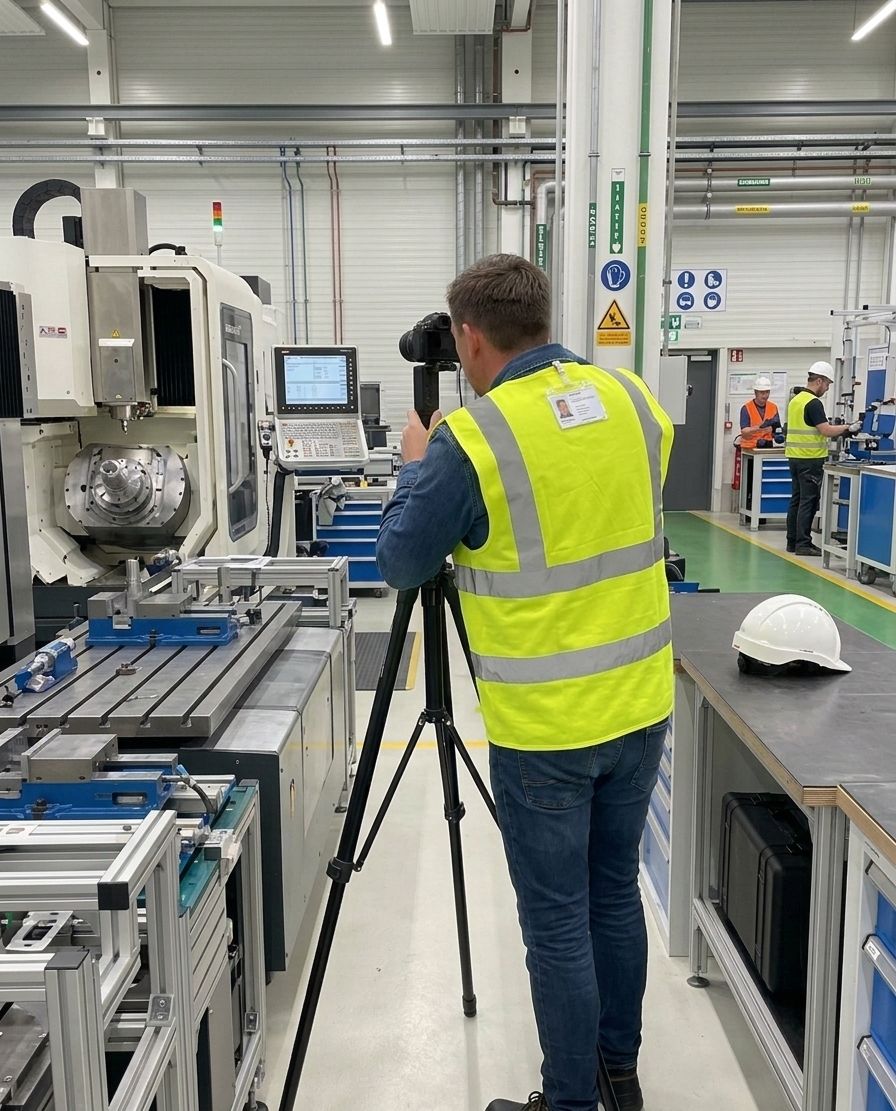 Prise de vue 360° dans un atelier industriel