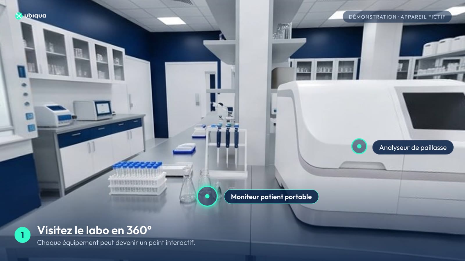 Appareil de monitoring patient présenté dans un showroom virtuel